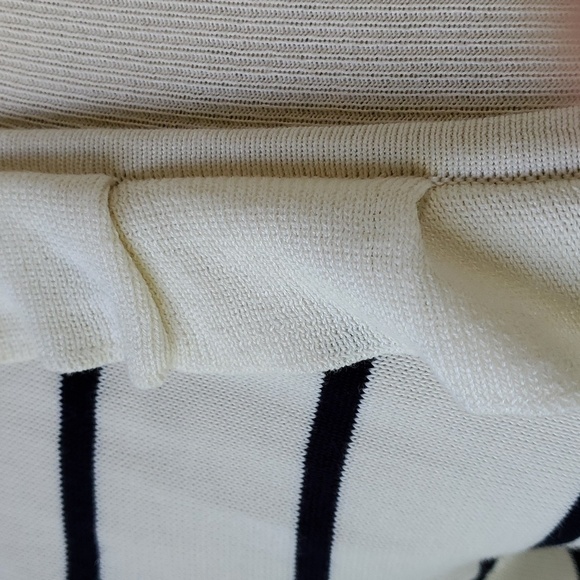 TALBOTS, striped cream, and black. Little ruffle. Size medium P. Lightwei… - Picture 3 of 9